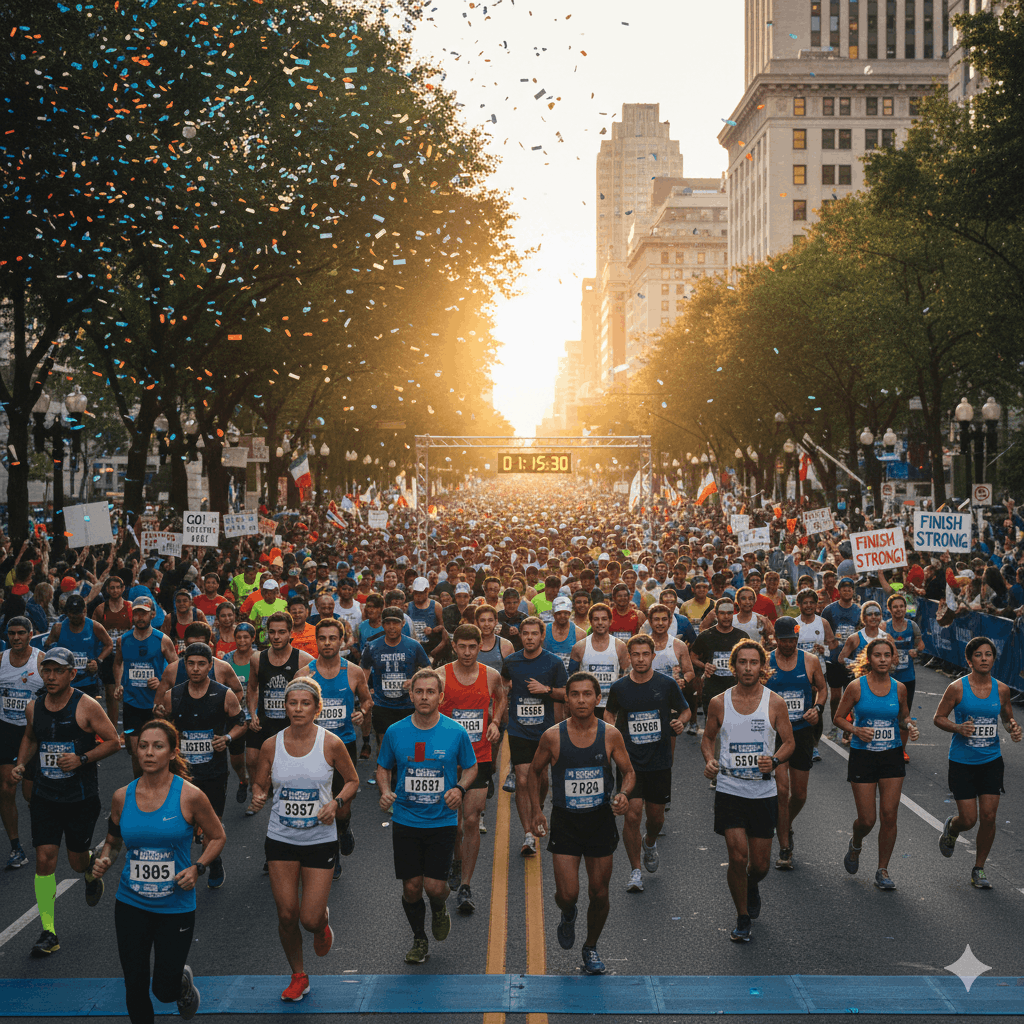 Marathon Lauf Schilder Stadt Klassischer Straßenmarathon – das zeichnet ihn aus