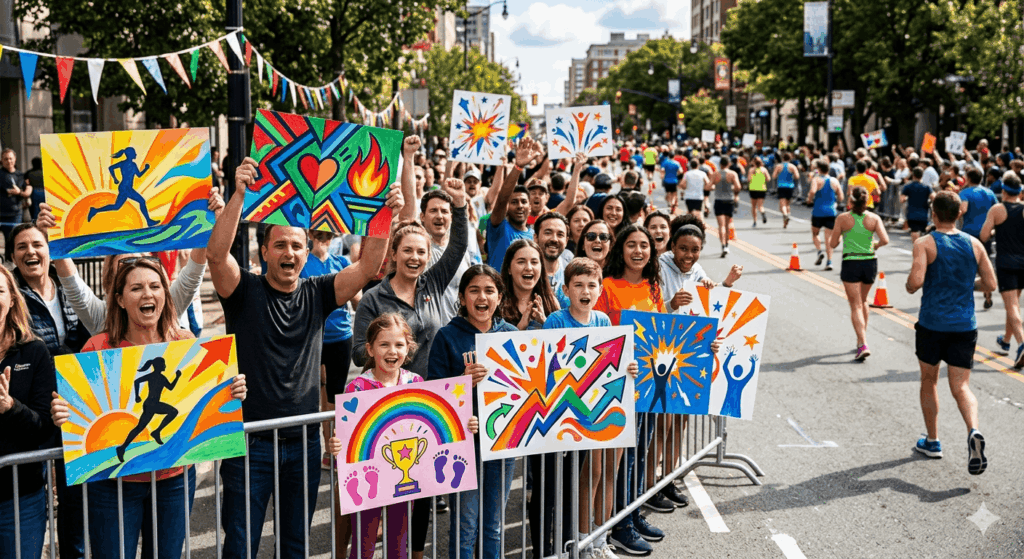 Marathon anfeuern Plakat Ideen 2026